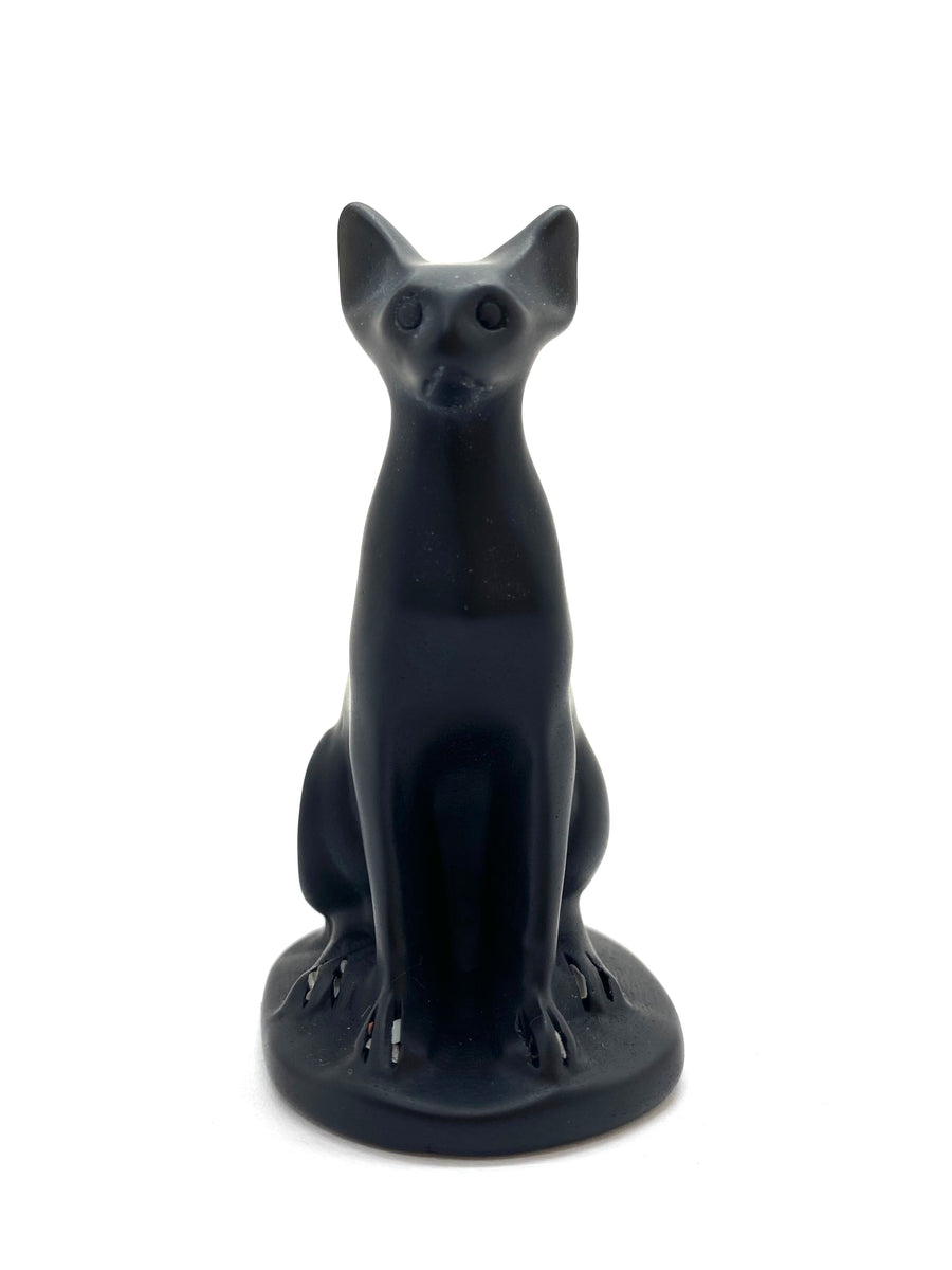 Black Obsidian Sitting Cat – Alchemy & Aura